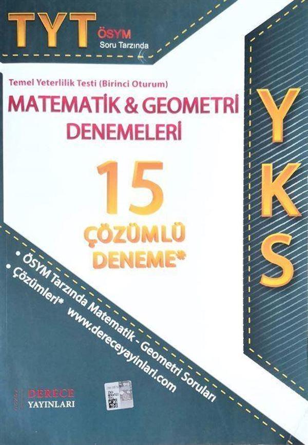YKS TYT Matematik Geometri 15 Çözümlü Deneme - Derece Yayınları - Image 1