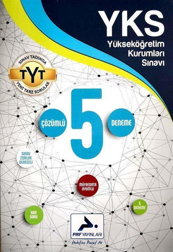 YKS TYT Çözümlü 5 Deneme - Prf Yayınları - Image 1