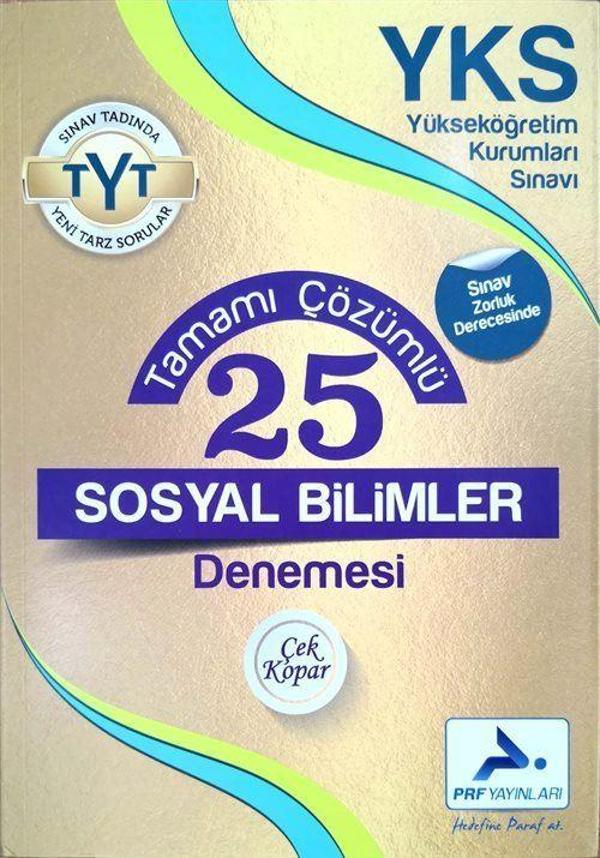 YKS TYT Tamamı Çözümlü 25 Sosyal Bilimler Denemesi - Prf Yayınları - Image 1