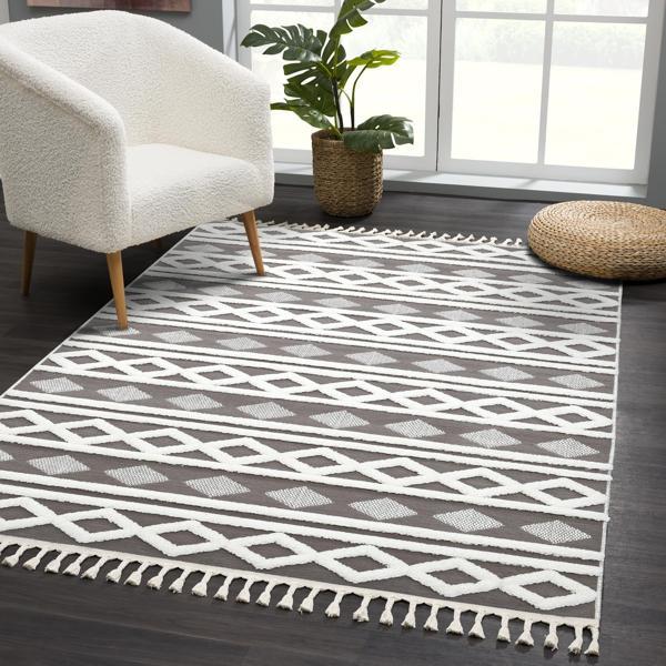 Madu Krem Vizon Saçaklı Dokuma Salon ve Oturma Odası Halısı 1285TRP66 - Image 1