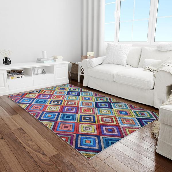 Dijital  Yıkanabilir Kaymaz Taban Oturma Odası ve Salon Halısı RV260 - Image 1