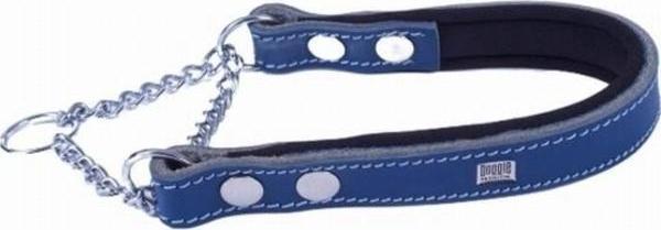 Doggie Konfor Deri Zincirli Boğma Köpek Eğitim Tasması Royalblue 2x35 45 Cm - Image 1