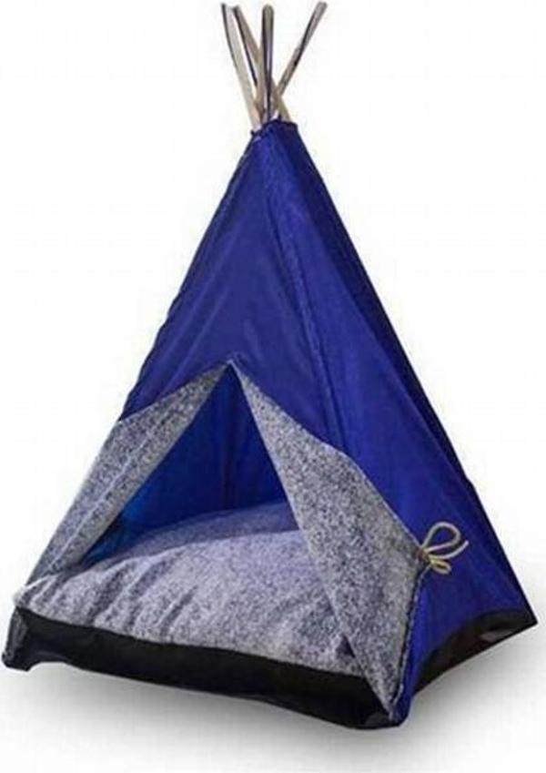 Bedspet Büyük Kedi ve Küçük Irk Köpek Çadırı Mavi 60x60x80 Cm - Image 1