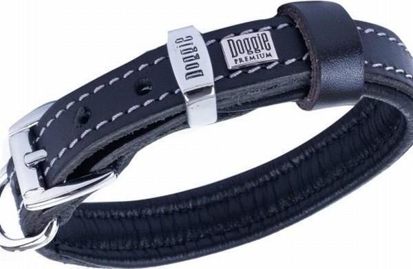 Doggie Yumuşak Firstclass Deri Köpek Boyun Tasması Siyah 1,5x25-30 Cm - Image 1