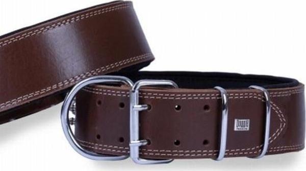 Doggie Çift Kat Deri Köpek Boyun Tasması Kahverengi 6x55-65 Cm - Image 1