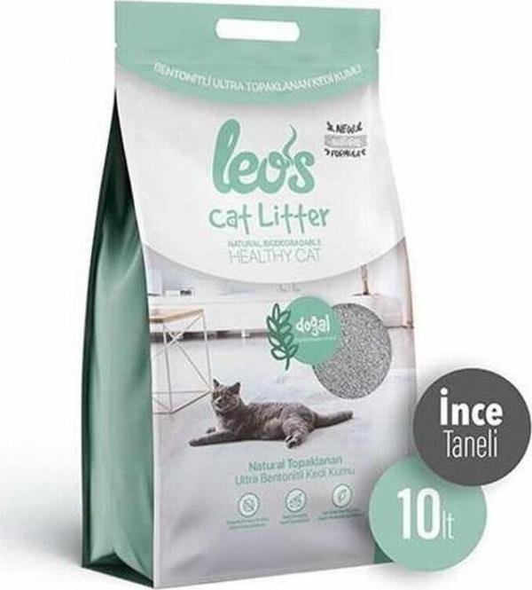 Leos Cat Litter Doğal Bentonit İnce Taneli Kedi Kumu 10 Lt - Image 1