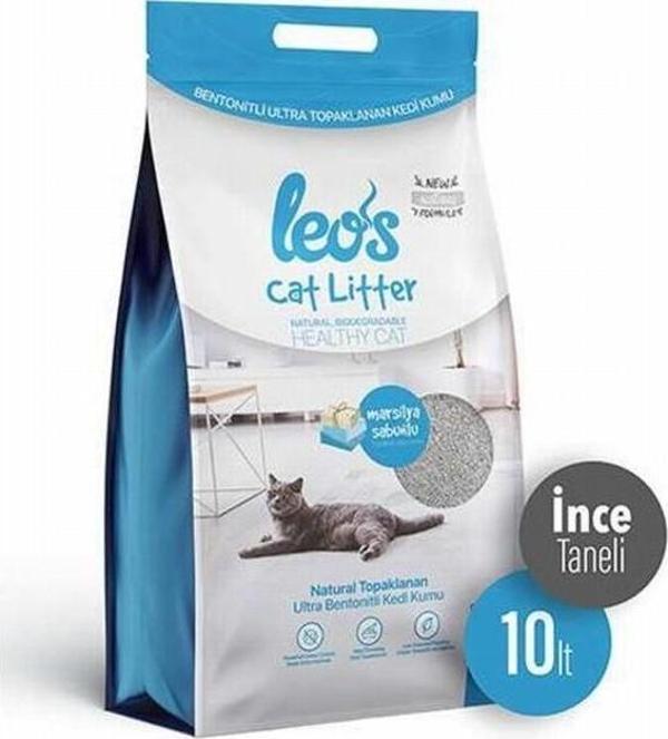 Leos Cat Litter Marsilya Sabunlu Bentonit İnce Taneli Kedi Kumu 10 Lt - Image 1