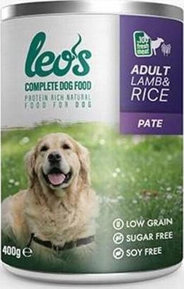 Leos Kuzu Etli ve Pirinçli Pate Yetişkin Köpek Konservesi 12 Adet 400 Gr - Image 1