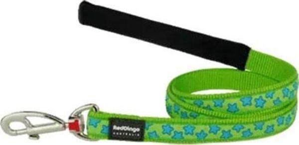 Reddingo Lime Üzerine Turkuaz Yıldızlı Köpek Uzatma Tasması Large 25 Mm 1,2 Mt - Image 1