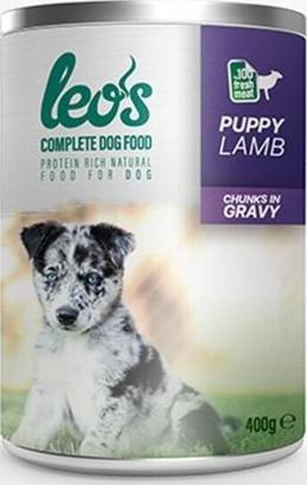 Leos Kuzu Parça Etli Soslu Yavru Köpek Konservesi 24 Adet 400 Gr - Image 1