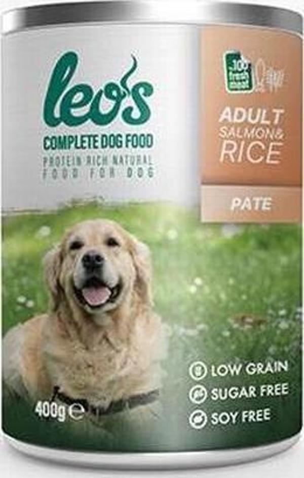 Leos Somonlu ve Pirinçli Pate Yetişkin Köpek Konservesi 12 Adet 400 Gr - Image 1