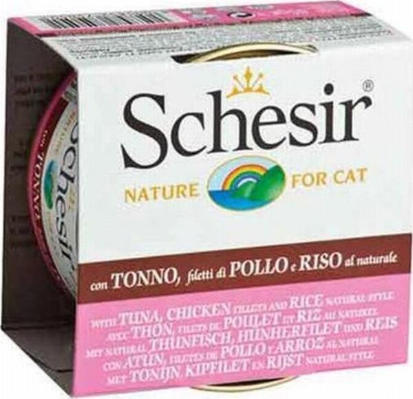 Schesir Ton Balıklı ve Tavuklu Yetişkin Kedi Konservesi 6 Adet 85 Gr - Image 1
