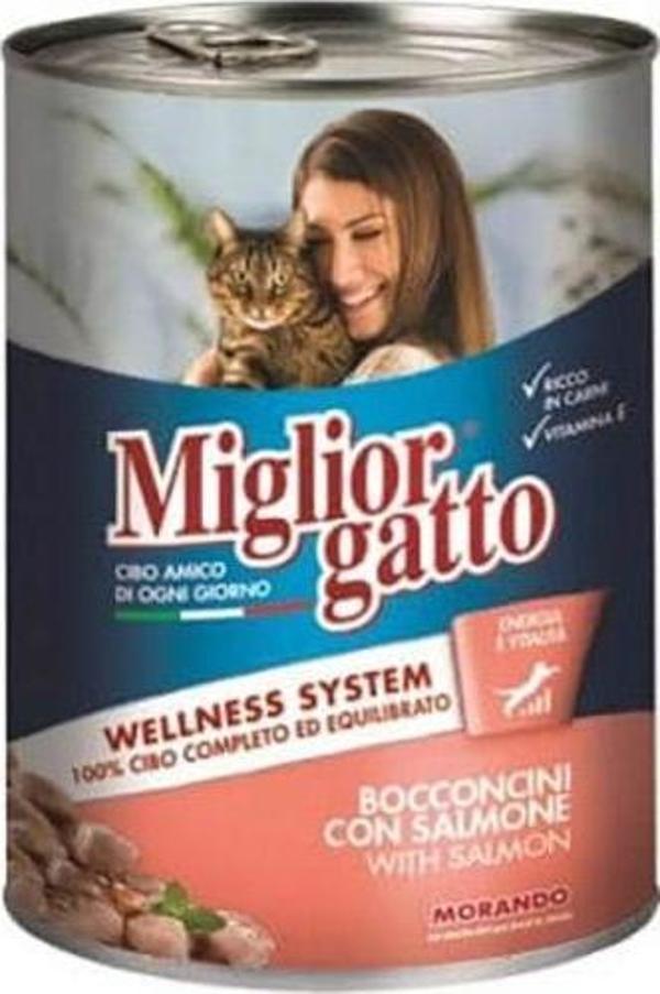 Miglior Gatto Somon Balıklı Yetişkin Kedi Konservesi 24 Adet 405 Gr - Image 1