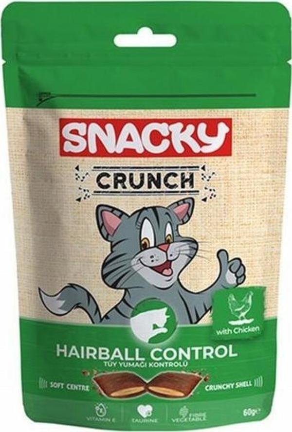 Snacky Crunchy Hairball Control Tavuklu Kedi Ödülü 10x60 Gr - Image 1