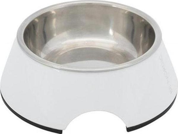 Trixie Melamin Paslanmaz Çelik Kedi ve Köpek Mama Su Kabı Beyaz 0,4 Lt 17 Cm - Image 1