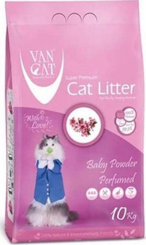 VanCat Baby Powder Parfümlü İnce Taneli Kedi Kumu 2x10 Kg - Image 1