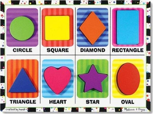 Melissa & Doug Ahşap Tombul Yapboz - Şekiller - Image 1