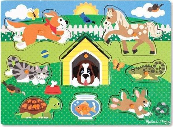 Melissa & Doug Ahşap Tutmalı Yapboz - Evcil Hayvanlar - Image 1