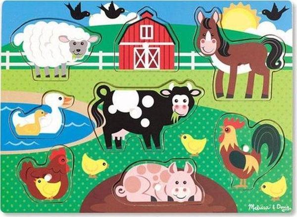 Melissa & Doug Ahşap Tutmalı Yapboz - Çiftlik - Image 1