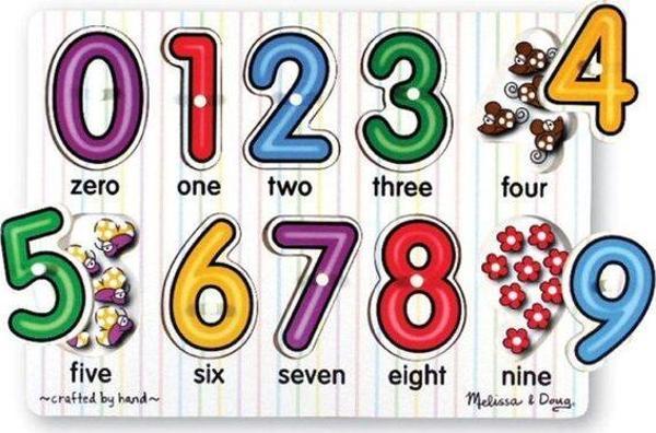Melissa & Doug Ahşap Tutmalı Yapboz - Sayılar - Image 1