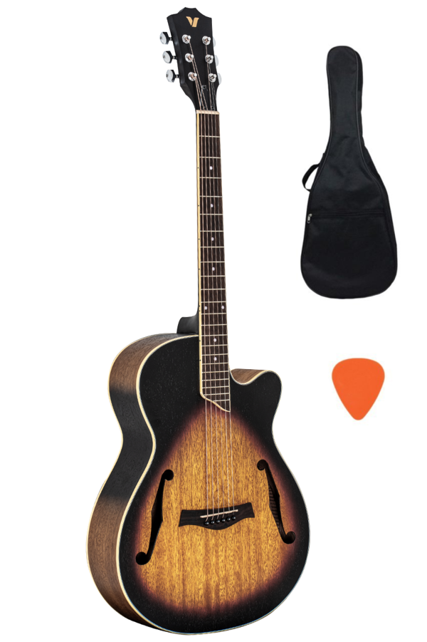 Valler AG213 SB Sunburst Cutaway Akustik Gitar - Image 1