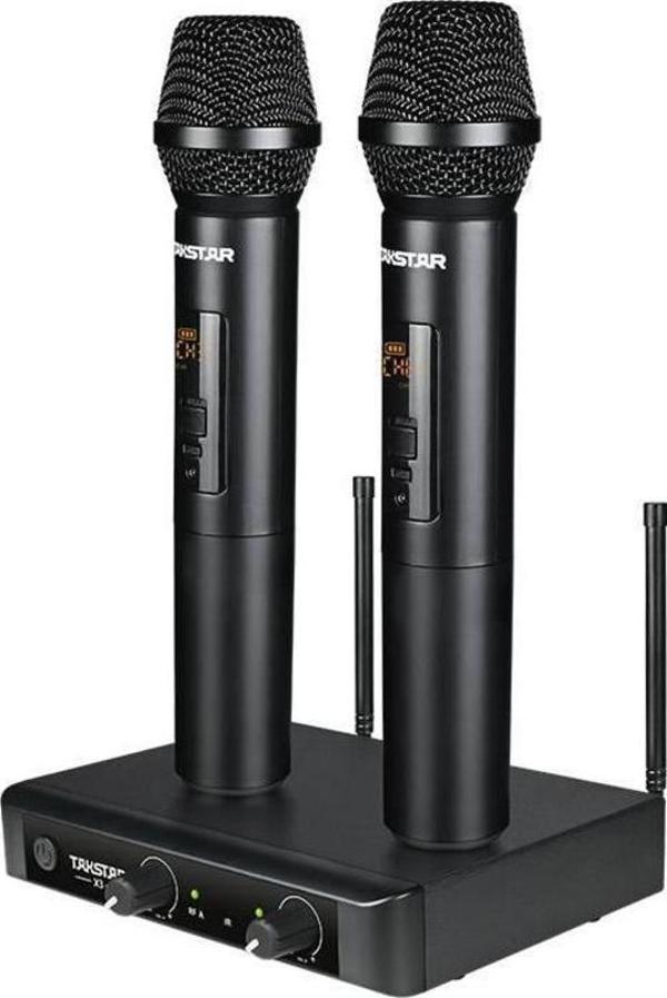 TAKSTAR X3HH Çift El Telsiz wireless kablosuz Mikrofon UHF 32 kanal - Image 1
