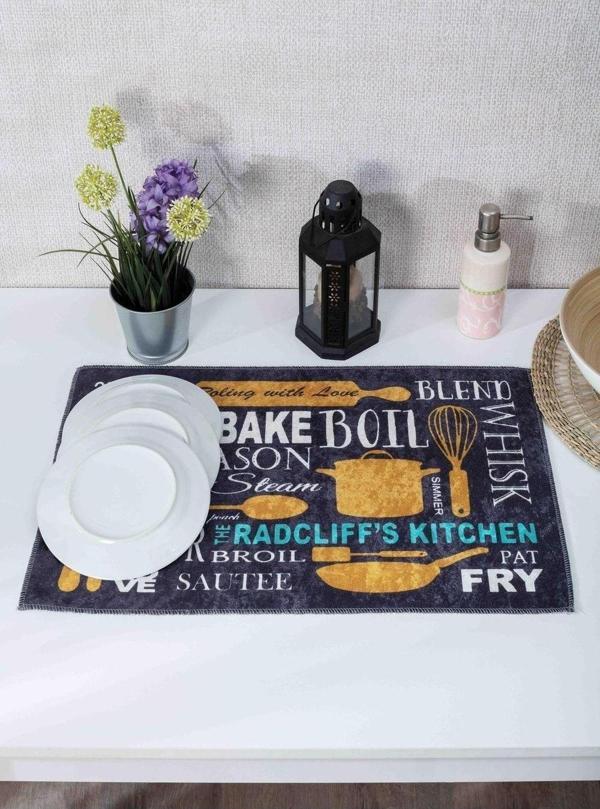 Tabu Home Xl Boy Bambu Kumaş Mutfak Desen Bulaşıklık Matı - Image 1