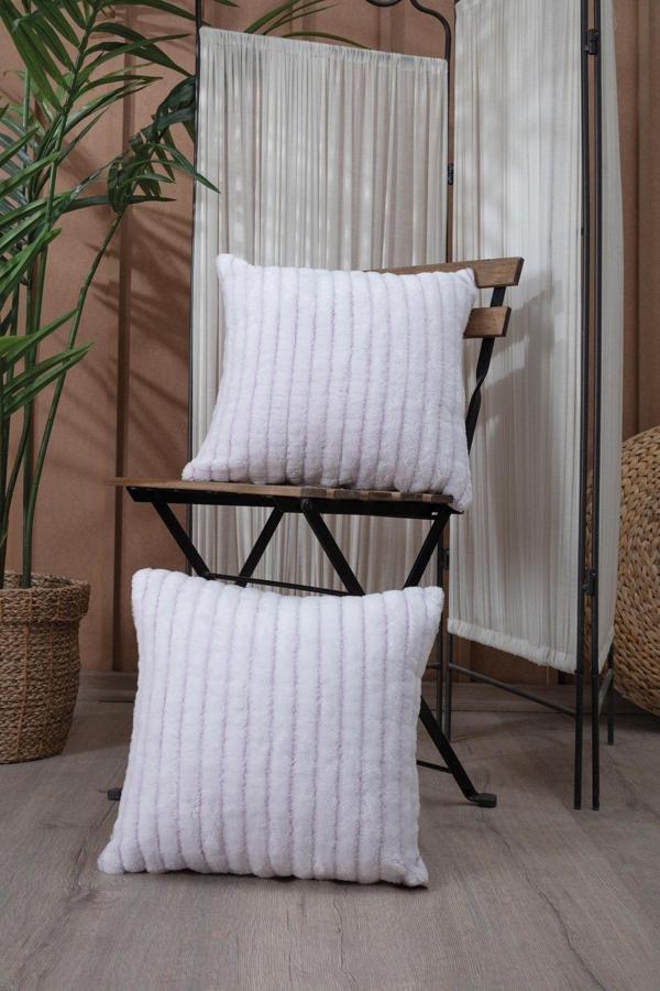 Tabu Home Stripe Tekli Mor Kırlent Kılıfı 43x43 - Image 1