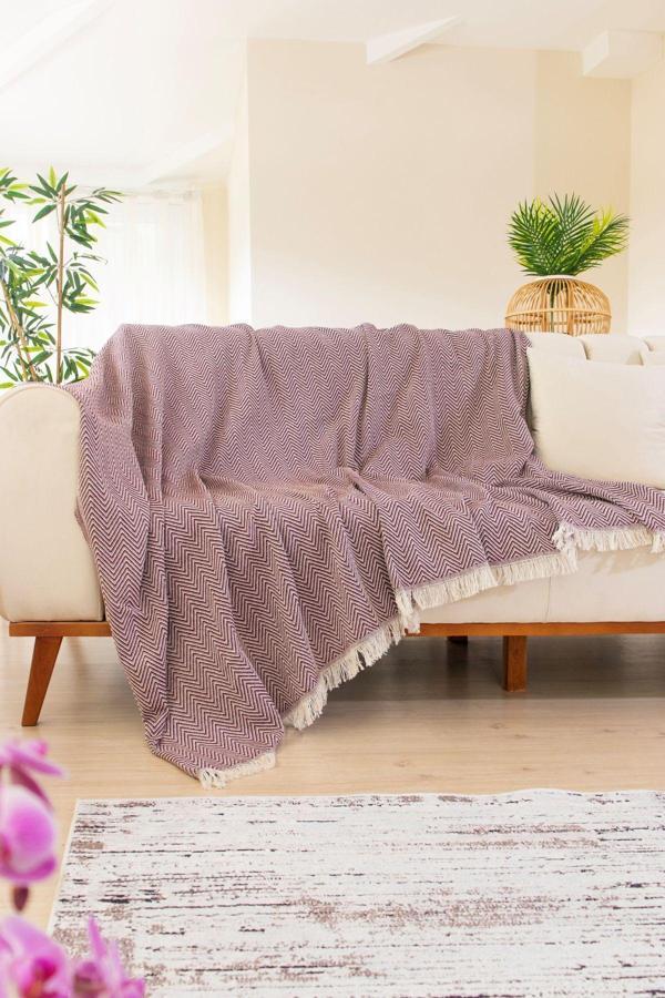 Tabu Home Dokuma Cozy Comfort Bordo Koltuk Örtüsü - Image 1
