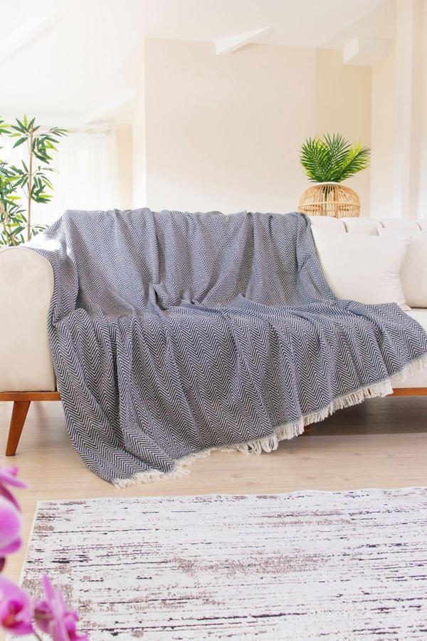 Tabu Home Dokuma Cozy Comfort Siyah Koltuk Örtüsü - Image 1