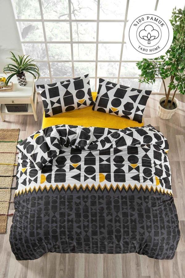 Tabu Home %100 Pamuklu Etnik Çift Kişilik Nevresim Seti - Image 1