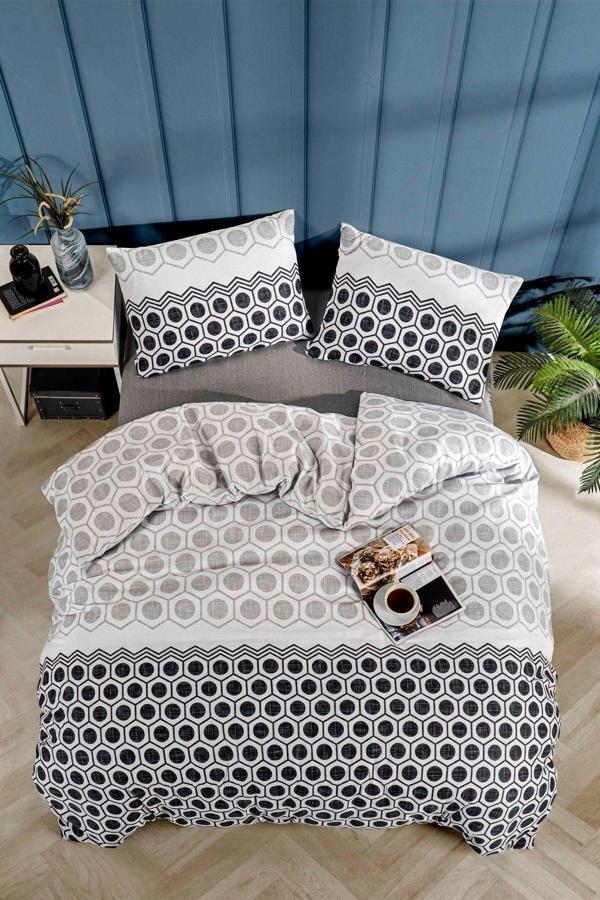 Tabu Home Geometrik Antrasit Tek Kişilik Nevresim Seti - Image 1