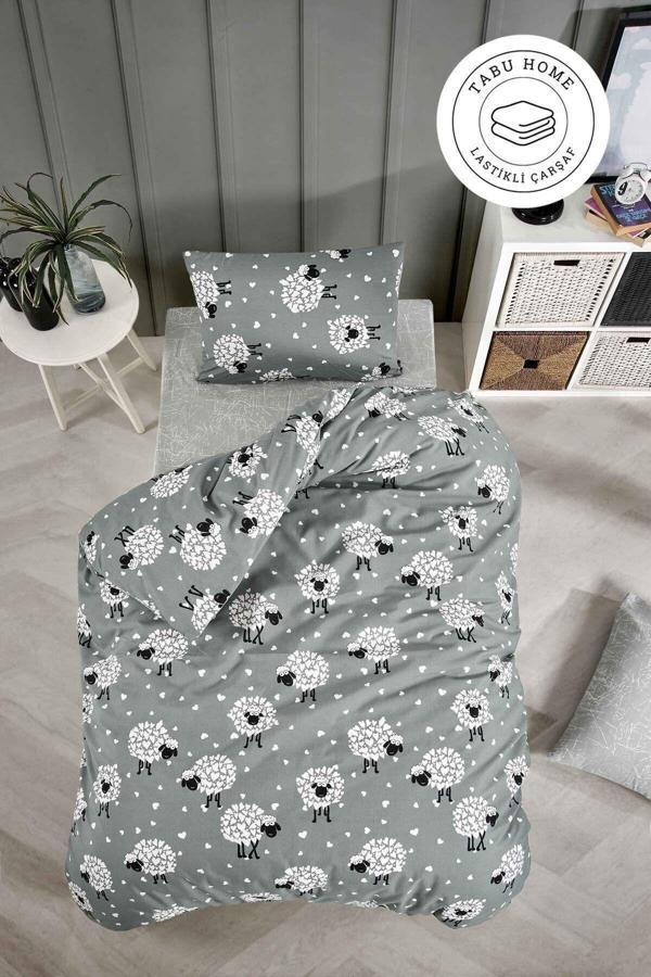 Tabu Home Kuzulu Tek Çarşafı Lastikli Kişilik Nevresim Takımı - Image 1