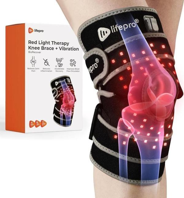 LifePro Titreşimli Kırmızı ve Yakın Kızılötesi Işık Terapisi Diz Desteği - Image 1