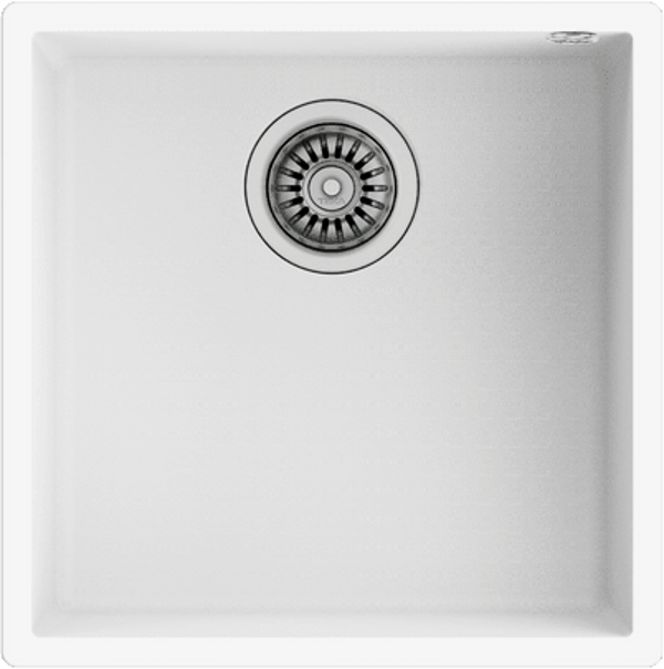 Square 40.40 TG Beyaz - Tek Hazneli Tegranite + Eviye - Image 1