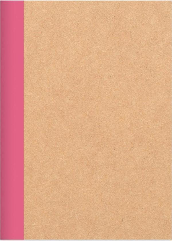 Çizgili Stickerli Kraft Kapak Defter Pembe 18,5*26 50 Yp. - Image 1