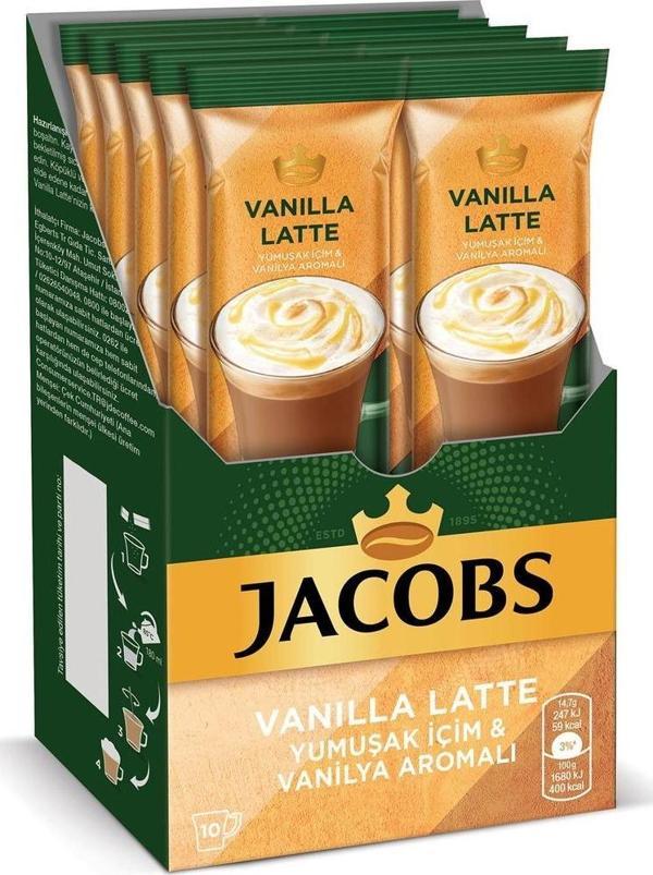 Jacobs Vanilya Latte 10'lu Paket Kahve - Image 1
