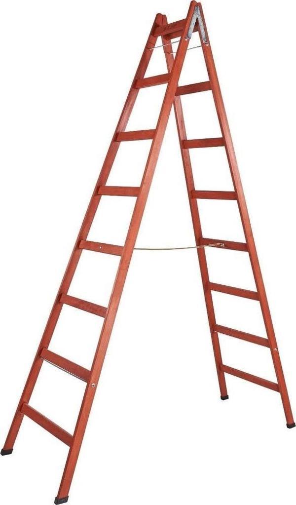 Demiriz 8 BASAMAKLI ÇİFT ÇIKIŞLI AHŞAP MERDİVEN (YÜKSEKLİK 2.60 MT) - Image 1