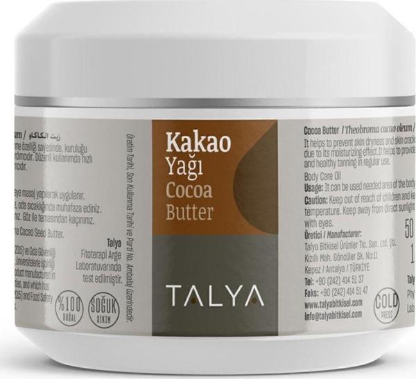 Talya Katı Kakao Yağı Soğuk Sıkım %100 Saf Doğal Ve Katkısız 50 Ml - Image 1