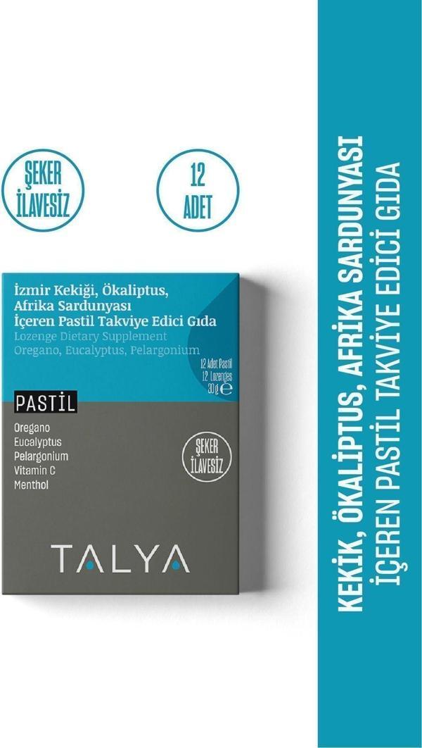 Talya Kekik Ökaliptüs Afrika Sardunyası Içeren Pastil Takviye Edici Gıda 12 Adet Pastil - Image 1
