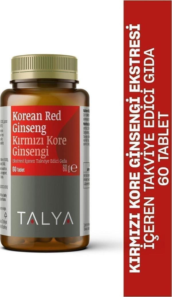 Talya Korean Red Ginseng Kırmızı Kore Ginsengi Ekstresi Içeren Takviye Edici Gıda 60 Tablet - Image 1