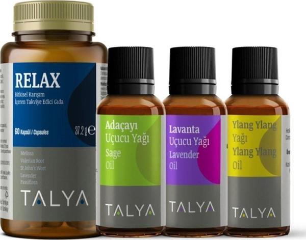 Talya Relax Seti (Relax Takviye Edici Gıda - Lavanta - Ylang Ylang - Adaçayı) - Image 1