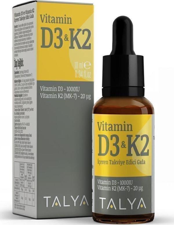 Talya Vitamin D3&K2 Içeren Takviye Edici Gıda Damla 10 Ml - Image 1