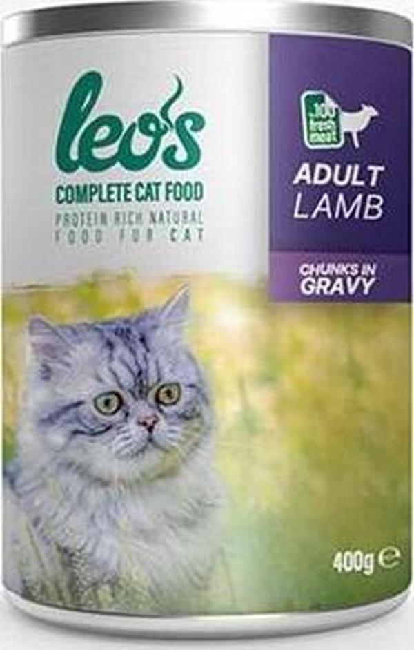 Leos Kuzu Parça Etli Soslu Yetişkin Kedi Konservesi 24 Adet 400 Gr - Image 1