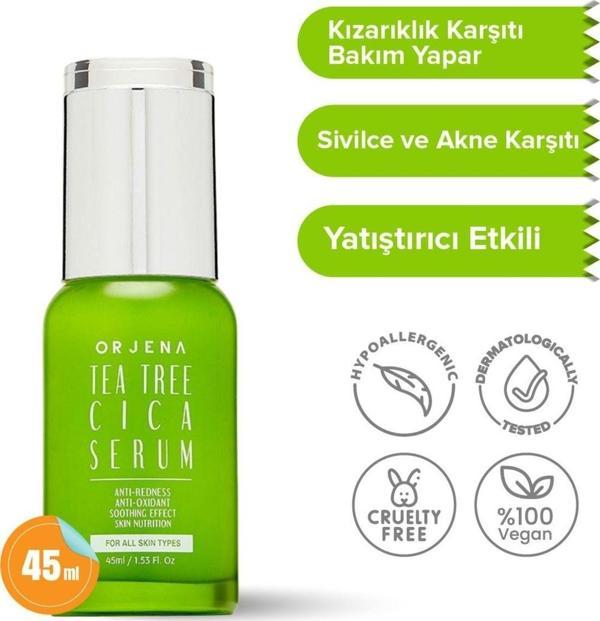 Orjena Tea Tree Cica Serum Cilt Bariyer Onarıcı Kızarıklık Ve Sivilce Karşıtı Yatıştırıcı Serum 45ml - Image 1