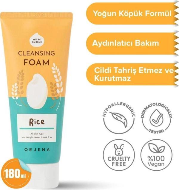 Orjena Cleansing Foam (RİCE) Pirinç Özlü Yüz Temizleme Köpüğü - Image 1