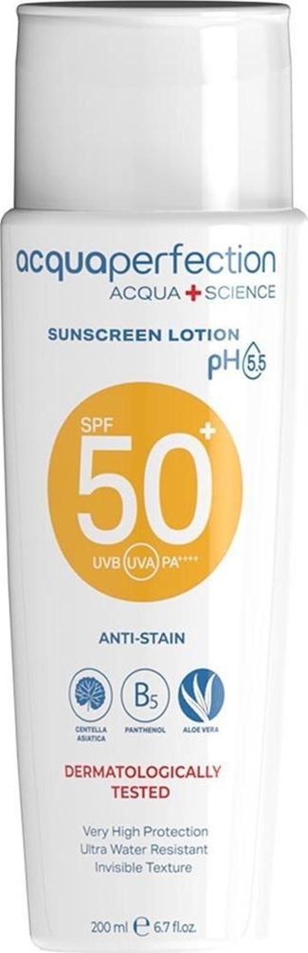 Güneş Koruyucu Losyon SPF50+ 200ml UVA UVB Koruması, Suya Dayanıklı, Leke Önleyici - Image 1