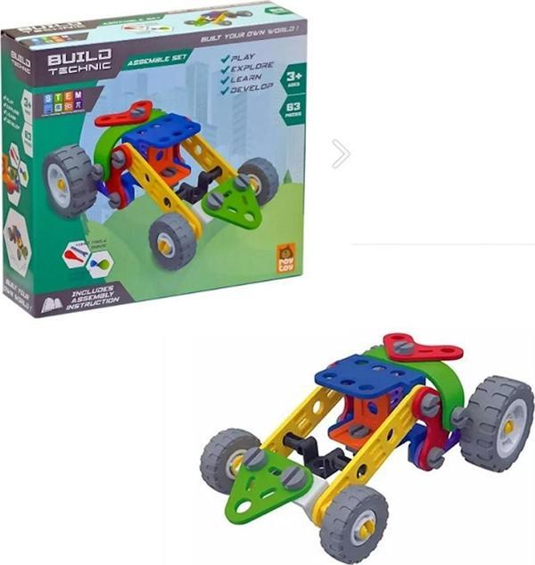 Build Technic Set, 63 Parça Tak-Sök Ralli Arabası Block Yapı Seti - Image 1