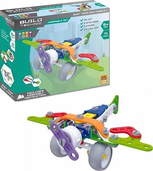 Build Technic Set, 71 Parça Tak-Sök Uçak Block Yapı Seti - Image 1