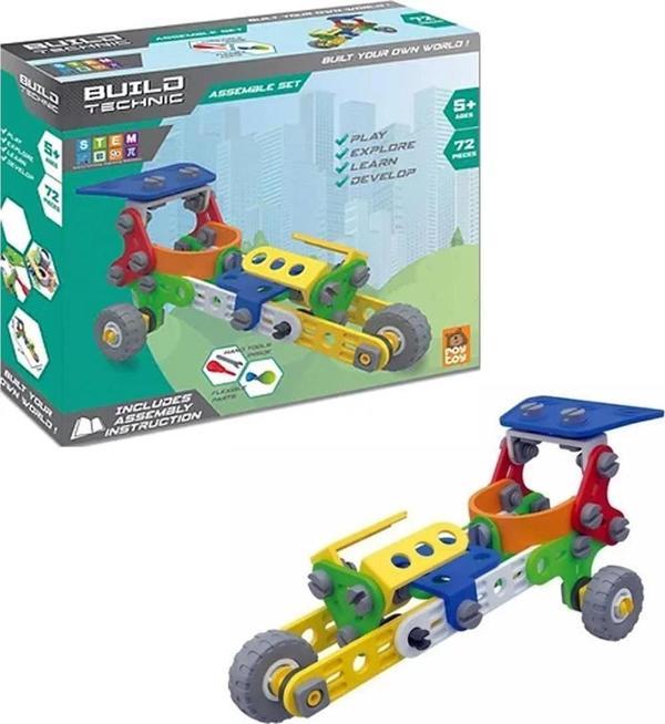 Build Technic Set, 72 Parça Tak-Sök Buggy Araba Block Yapı Seti - Image 1